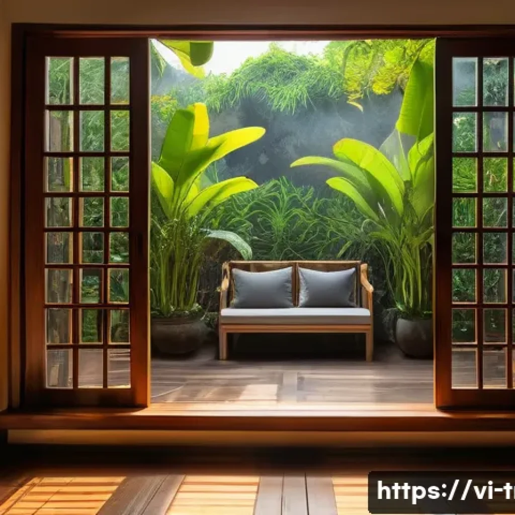 전통주택의 창문 설계 - **"The Soulful Window: A Glimpse of Vietnamese Tranquility"**
    "An exquisitely detailed image of ...